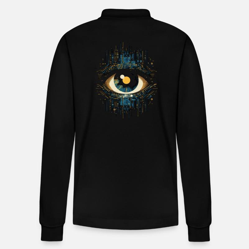 Auge Elektronik - Stanley/Stella Unisex Bio-Langarm-Poloshirt Prepster - Schwarz
