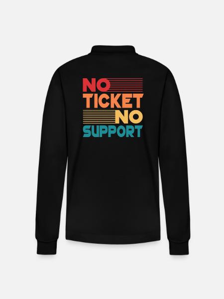 No Ticket No Support Informatiker IT Administrator - Stanley/Stella Unisex Bio-Langarm-Poloshirt Prepster - Schwarz