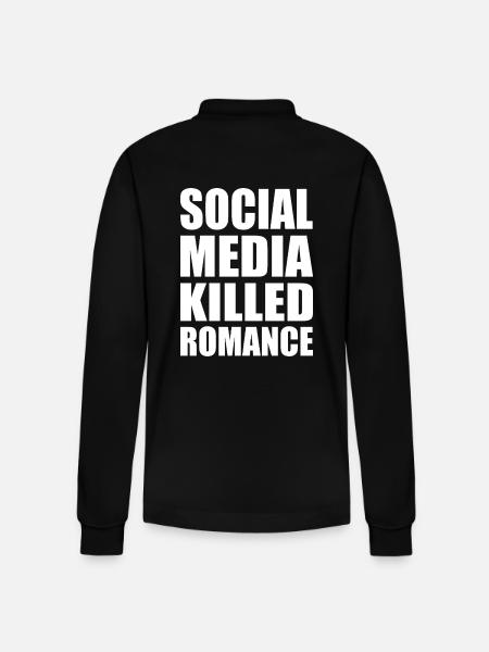 social media killed romance - Stanley/Stella Organic Unisex Long-Sleeved Polo Shirt Prepster - black