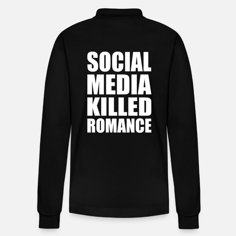 social media killed romance - Polo à manches longues bio PREPSTER Stanley/Stella Unisexe - noir