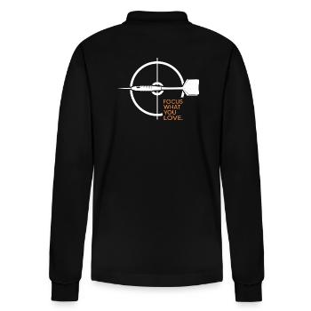 Dart board dart player dart "bulls eye" - Stanley/Stella Organic Unisex Long-Sleeved Polo Shirt Prepster - black - Back - Anna (173cm)