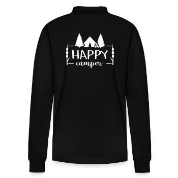 Camping Tents "Camping Season" Outdoor Campfire - Stanley/Stella Organic Unisex Long-Sleeved Polo Shirt Prepster - black - Back - Anna (173cm)