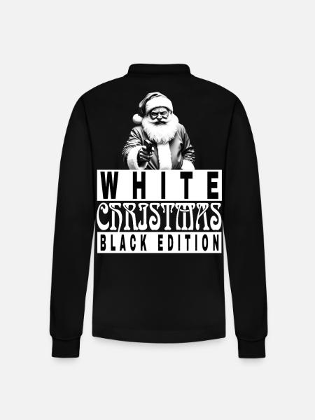 White Christmas Black Edition - Stanley/Stella Organic Unisex Long-Sleeved Polo Shirt Prepster - black