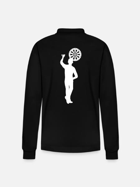 Dart Left Handed - Stanley/Stella Organic Unisex Long-Sleeved Polo Shirt Prepster - black