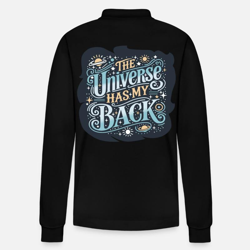 Das Universum - Stanley/Stella Unisex Bio-Langarm-Poloshirt Prepster - Schwarz