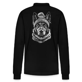 German Shepherd Bobble Hat Dogs Dog - Stanley/Stella Organic Unisex Long-Sleeved Polo Shirt Prepster - black - Back - Anna (173cm)