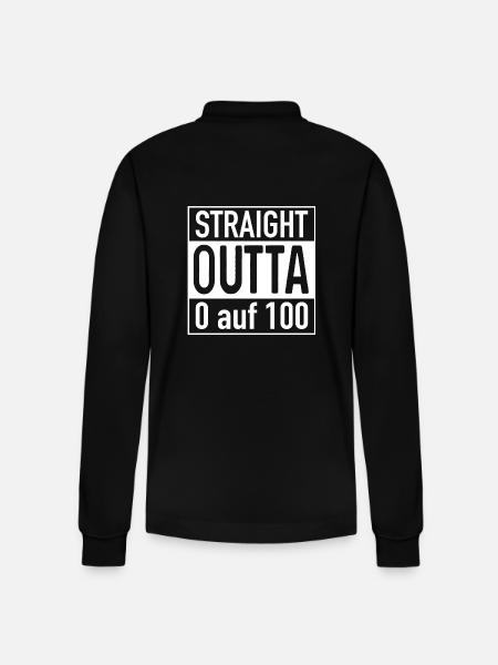Straight OUTTA 0 to 100 - Stanley/Stella Organic Unisex Long-Sleeved Polo Shirt Prepster - black