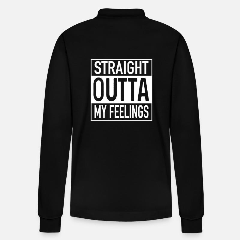 Straight OUTTA Mes sentiments - Polo à manches longues bio PREPSTER Stanley/Stella Unisexe - noir