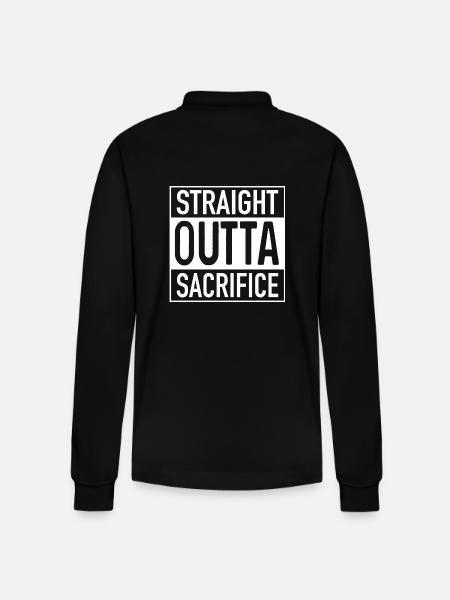 Straight OUTTA Sacrifice - Stanley/Stella Organic Unisex Long-Sleeved Polo Shirt Prepster - black