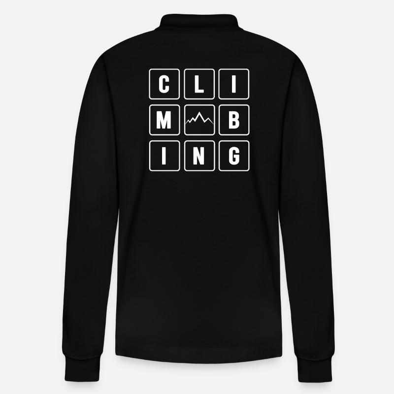 climbing bergfex summit abseiling - Stanley/Stella Organic Unisex Long-Sleeved Polo Shirt Prepster - black