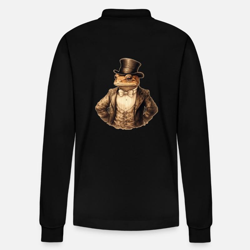 Frosch Steampunk - Stanley/Stella Unisex Bio-Langarm-Poloshirt Prepster - Schwarz
