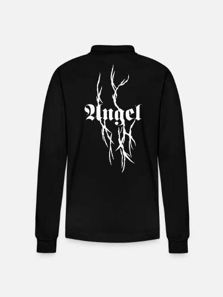 Gothic Thorns Typography - Stanley/Stella Organic Unisex Long-Sleeved Polo Shirt Prepster - black