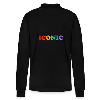 Iconic - Texte arc-en-ciel LGBT Pride Gay Icon - Polo à manches longues bio PREPSTER Stanley/Stella Unisexe - noir - Dos - Anna (173cm)