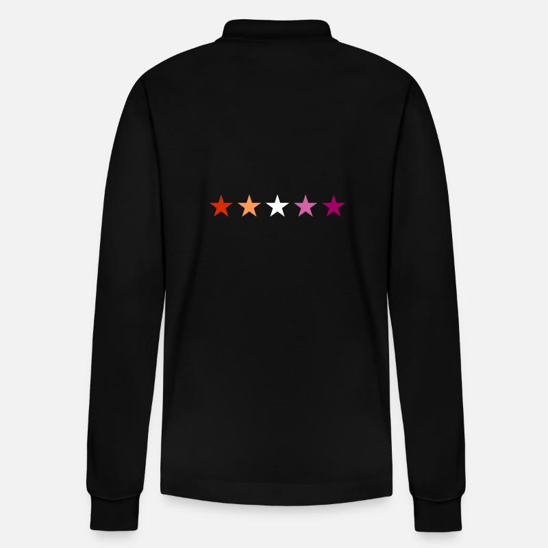 Subtile lesbische Pride-Stars - Stanley/Stella Unisex Bio-Langarm-Poloshirt Prepster - Schwarz