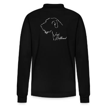 IRISH WOLFHOUND Profil Hunde Wilsigns Windhunde - Stanley/Stella Unisex Bio-Langarm-Poloshirt Prepster - Schwarz - Hinten - Anna (173cm)