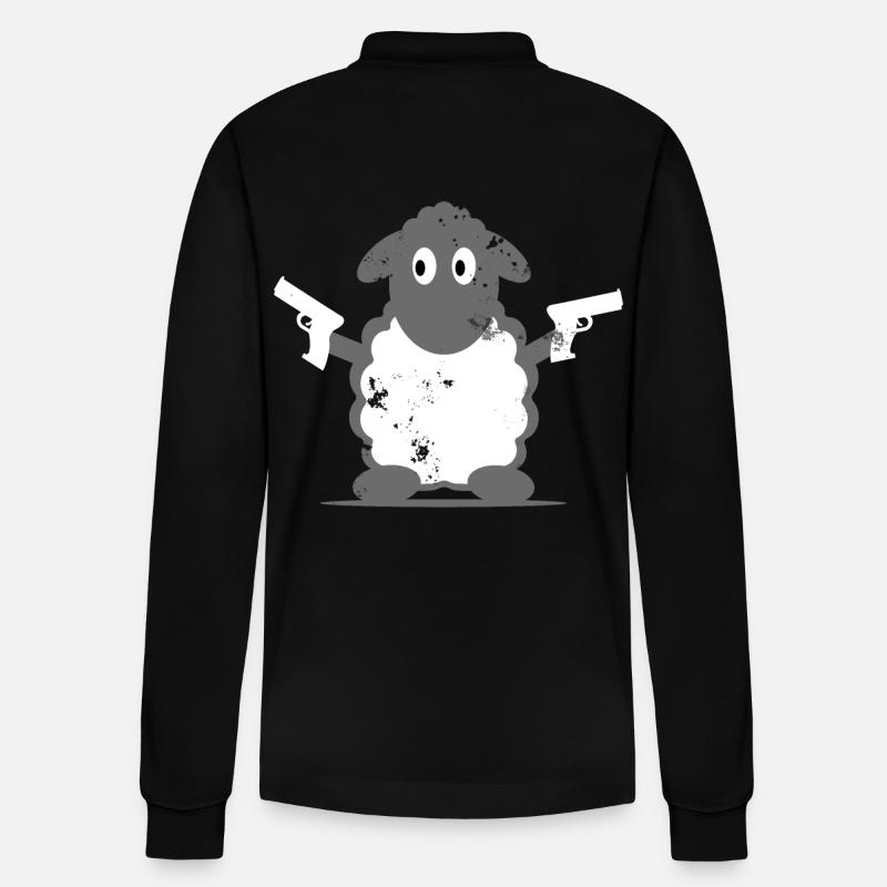 Idée cadeau policier mouton - Polo à manches longues bio PREPSTER Stanley/Stella Unisexe - noir