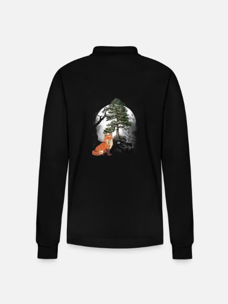 Fuchs Füchse Waldbewohner Waldtiere - Stanley/Stella Unisex Bio-Langarm-Poloshirt Prepster - Schwarz