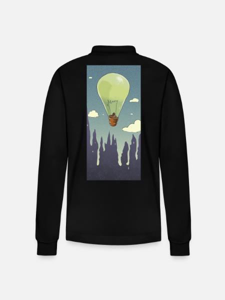 Balloon bulb - Stanley/Stella Organic Unisex Long-Sleeved Polo Shirt Prepster - black