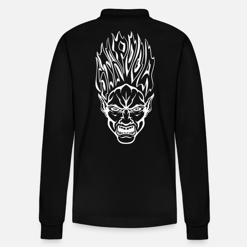 Stapooa dämon1 - Stanley/Stella Unisex Bio-Langarm-Poloshirt Prepster - Schwarz