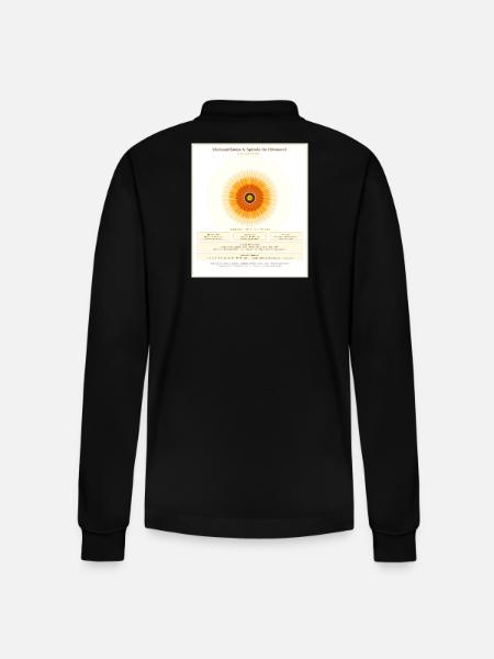 Chrysantème et Spirale de Fibonacci - Polo à manches longues bio PREPSTER Stanley/Stella Unisexe - noir