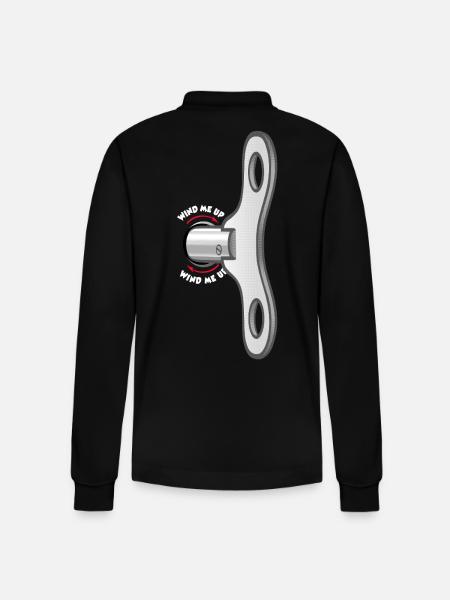 Wind me up - Stanley/Stella Organic Unisex Long-Sleeved Polo Shirt Prepster - black