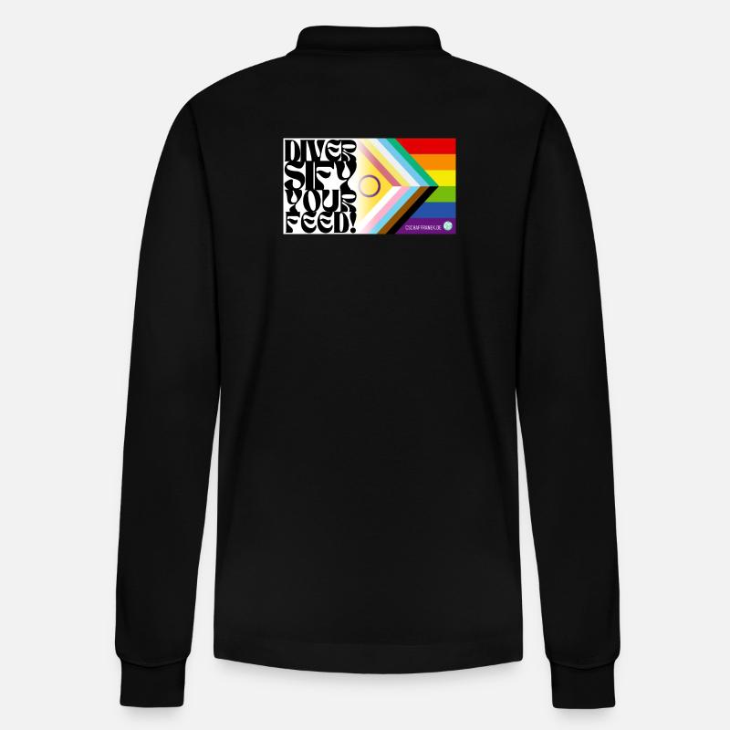 🌈♿ Pride & Disability – Inklusive Flagge - Stanley/Stella Unisex Bio-Langarm-Poloshirt Prepster - Schwarz