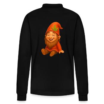 Knuffiger Zwerg goldig lachend - Stanley/Stella Unisex Bio-Langarm-Poloshirt Prepster - Schwarz - Hinten - Anna (173cm)