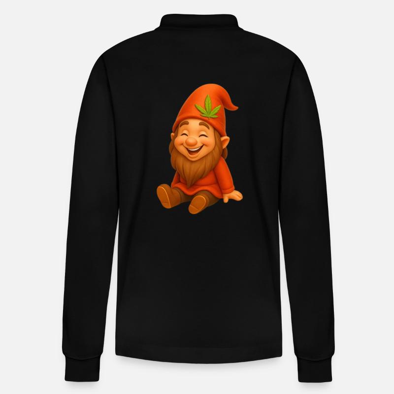 Knuffiger Zwerg goldig lachend - Stanley/Stella Unisex Bio-Langarm-Poloshirt Prepster - Schwarz