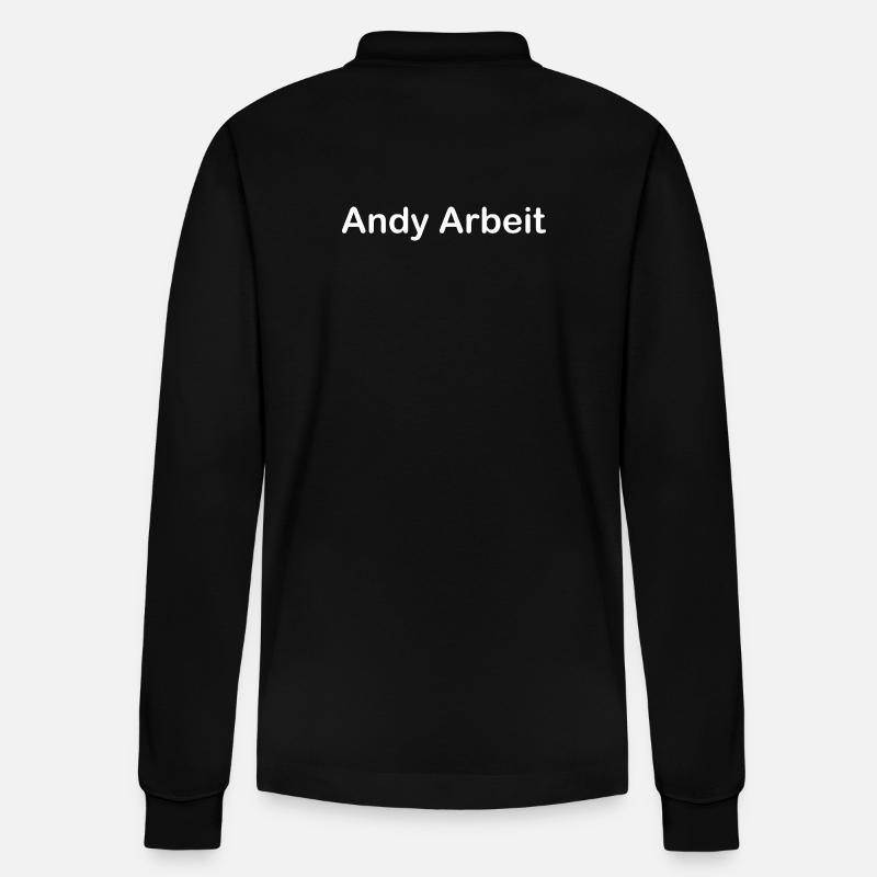 Andy Work - Stanley/Stella Prepster unisex pitkähihainen luomupikeepaita - musta