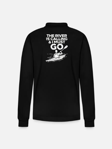 Kayaking Kayak Paddling - Stanley/Stella Organic Unisex Long-Sleeved Polo Shirt Prepster - black