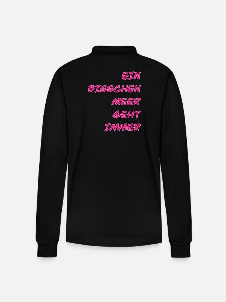 Meerliebe Spruch Schriftzug - Stanley/Stella Unisex Bio-Langarm-Poloshirt Prepster - Schwarz