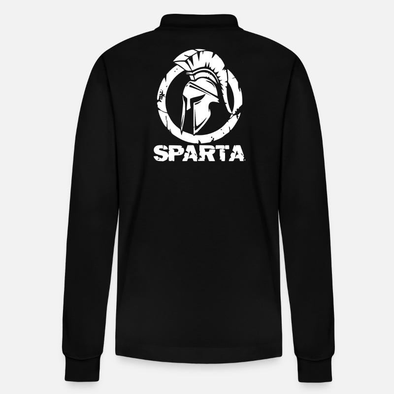 Sparta Helmsilhouette - Stanley/Stella Unisex Bio-Langarm-Poloshirt Prepster - Schwarz