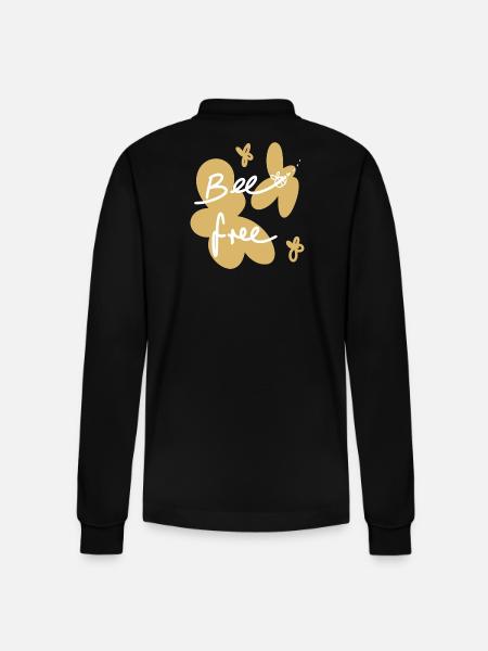 Bee free , Sei frei Biene - Stanley/Stella Unisex Bio-Langarm-Poloshirt Prepster - Schwarz