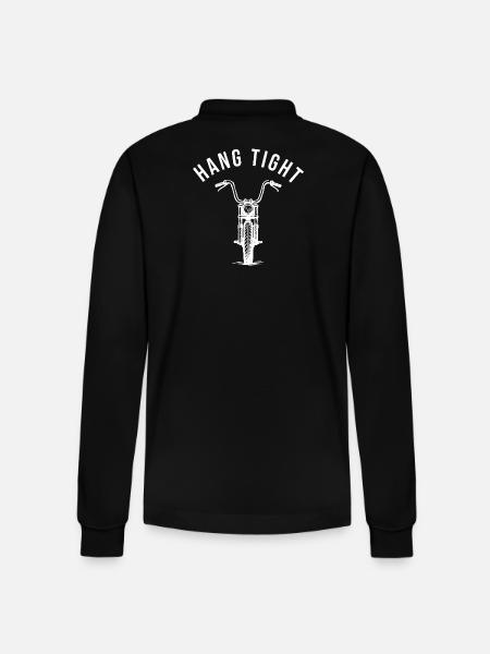 Hang tight motorcycle ape hanger - Stanley/Stella Organic Unisex Long-Sleeved Polo Shirt Prepster - black