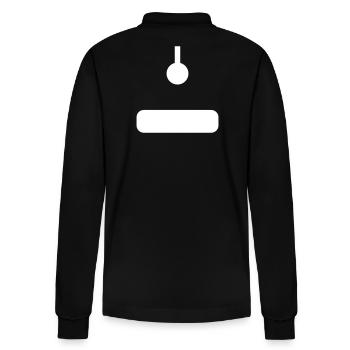 arcade-joystick-weiss - Stanley/Stella Unisex Bio-Langarm-Poloshirt Prepster - Schwarz - Hinten - Anna (173cm)