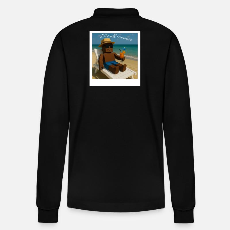 Me all summer - Chill Mode - Stanley/Stella Unisex Bio-Langarm-Poloshirt Prepster - Schwarz