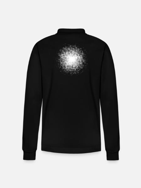 dotted round background white - Stanley/Stella Organic Unisex Long-Sleeved Polo Shirt Prepster - black