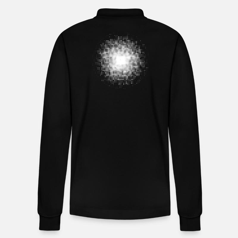 gepunkteter runder Hintergrund weiss - Stanley/Stella Unisex Bio-Langarm-Poloshirt Prepster - Schwarz