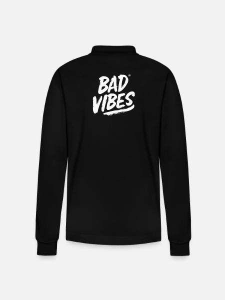 Bad Vibes White - Stanley/Stella Organic Unisex Long-Sleeved Polo Shirt Prepster - black
