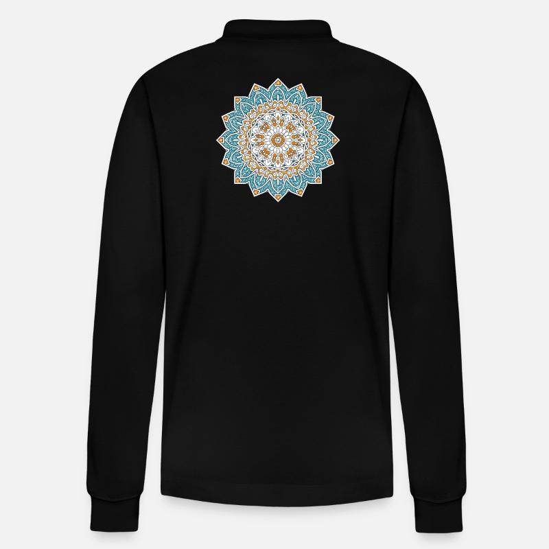 Mandala persan – Bleu et or - Polo à manches longues bio PREPSTER Stanley/Stella Unisexe - noir