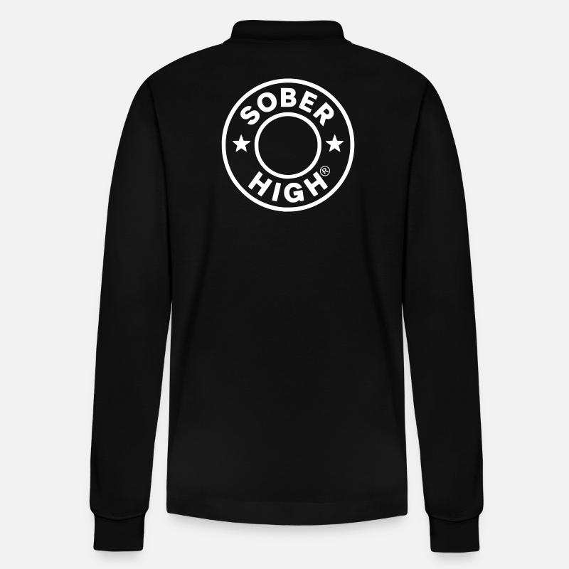 Live clean. Feel high. soberhigh. - Stanley/Stella Unisex Bio-Langarm-Poloshirt Prepster - Schwarz