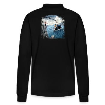 Satire Swiss Neutrality - Stanley/Stella Organic Unisex Long-Sleeved Polo Shirt Prepster - black - Back - Anna (173cm)