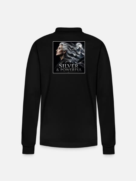 Stolze Silberschwester Graue Haarkraft - Stanley/Stella Unisex Bio-Langarm-Poloshirt Prepster - Schwarz