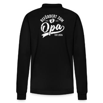 Befördert zum Opa 2026 | Opa Geschenk - Stanley/Stella Unisex Bio-Langarm-Poloshirt Prepster - Schwarz - Hinten - Anna (173cm)