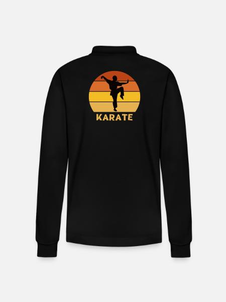 Karate, Karate-Fan, mach Karate - Stanley/Stella Unisex Bio-Langarm-Poloshirt Prepster - Schwarz