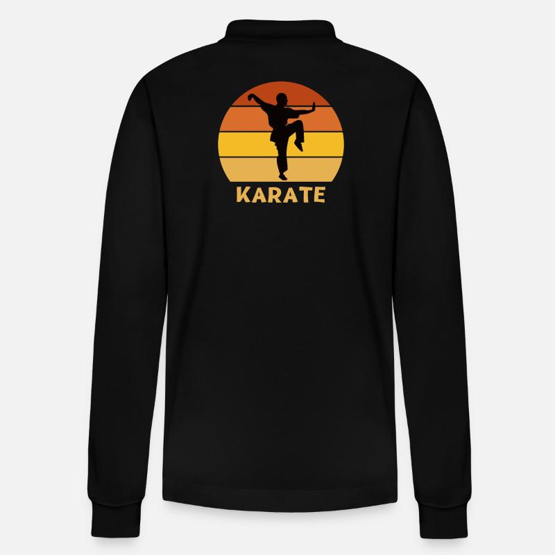Karate, Karate-Fan, mach Karate - Stanley/Stella Unisex Bio-Langarm-Poloshirt Prepster - Schwarz
