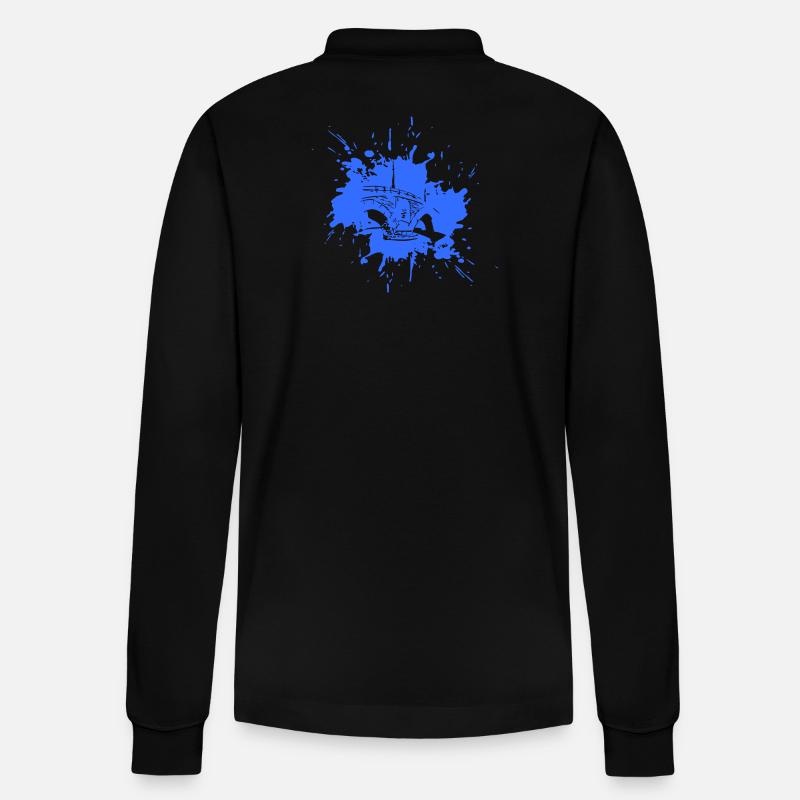 Bridge in a Splash > Vectorgraphic - Stanley/Stella Unisex Bio-Langarm-Poloshirt Prepster - Schwarz