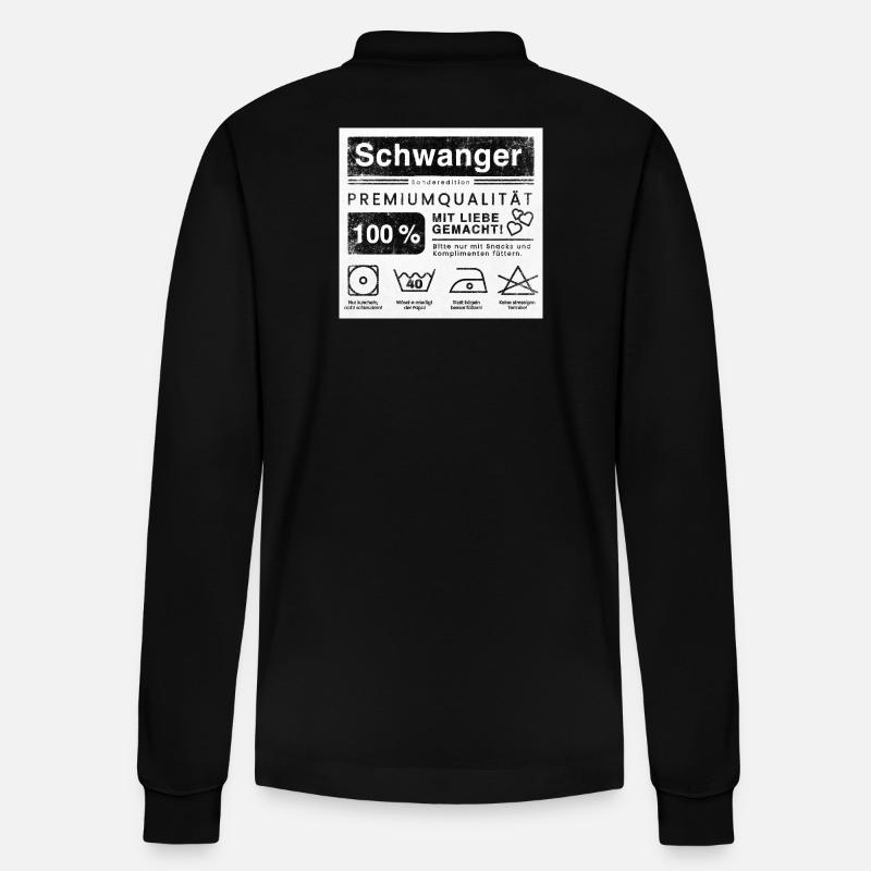 Schwangerschaft Sonderedition  - Stanley/Stella Unisex Bio-Langarm-Poloshirt Prepster - Schwarz
