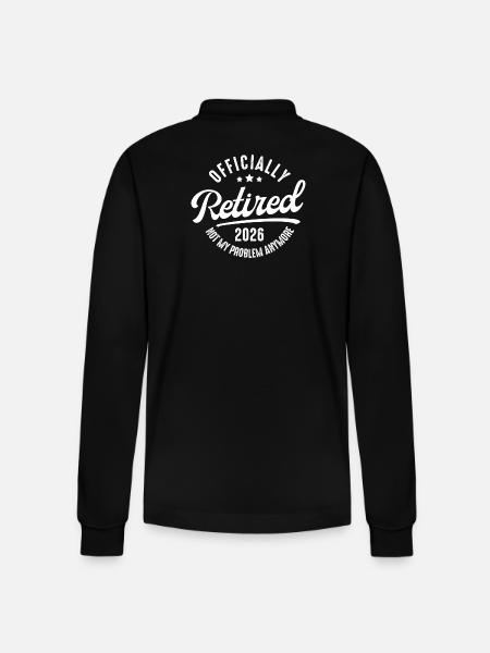 Pensioner 2026 Officially Retired - Stanley/Stella Organic Unisex Long-Sleeved Polo Shirt Prepster - black