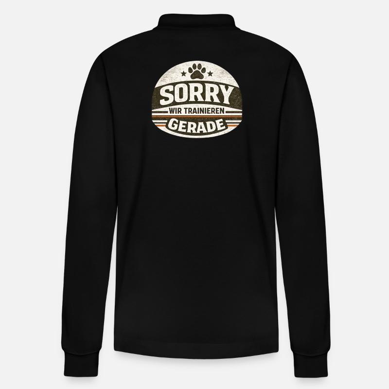 Sorry wir Trainieren gerade - Stanley/Stella Unisex Bio-Langarm-Poloshirt Prepster - Schwarz